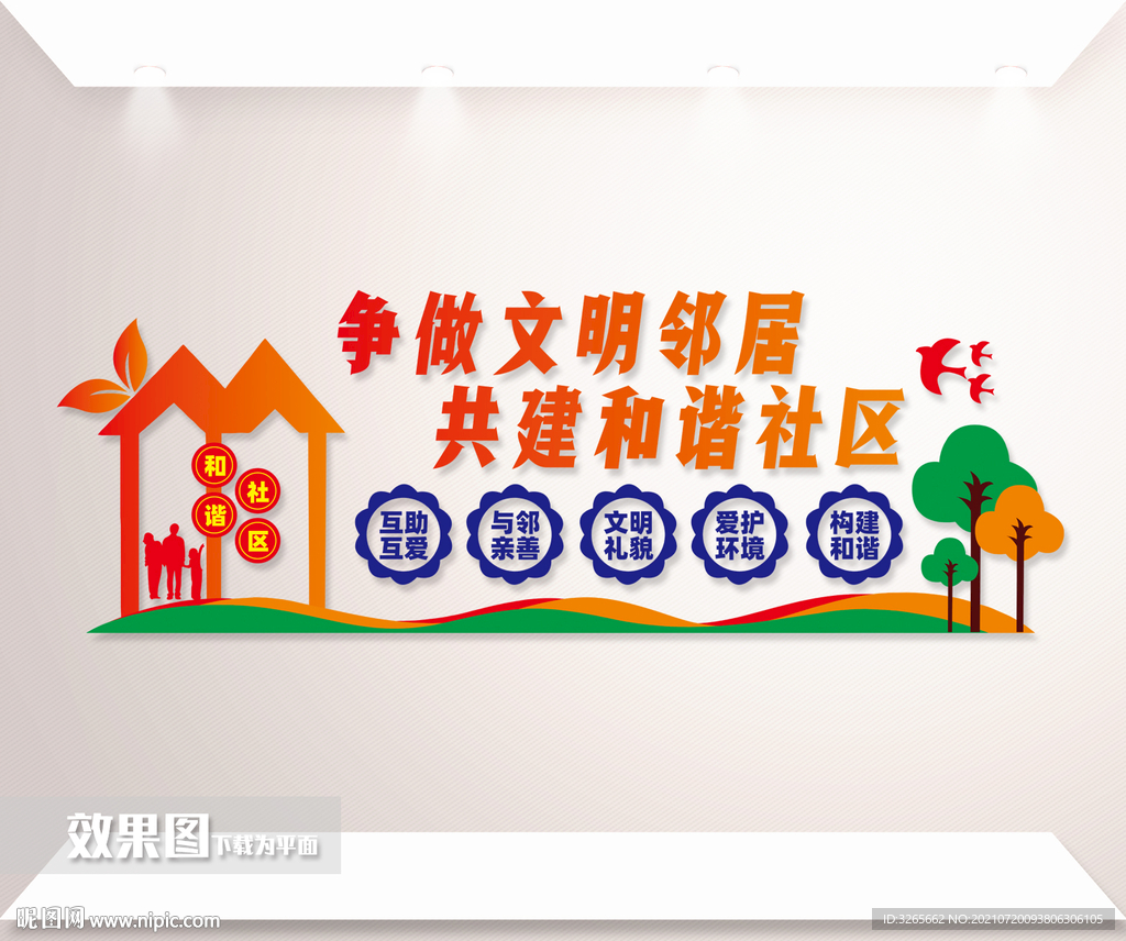 文明和谐社区文化墙