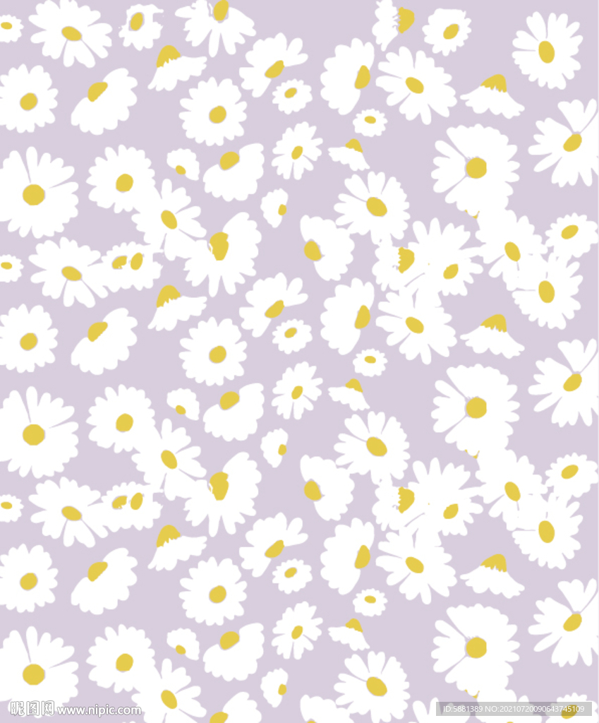 淡紫色雏菊图案花型