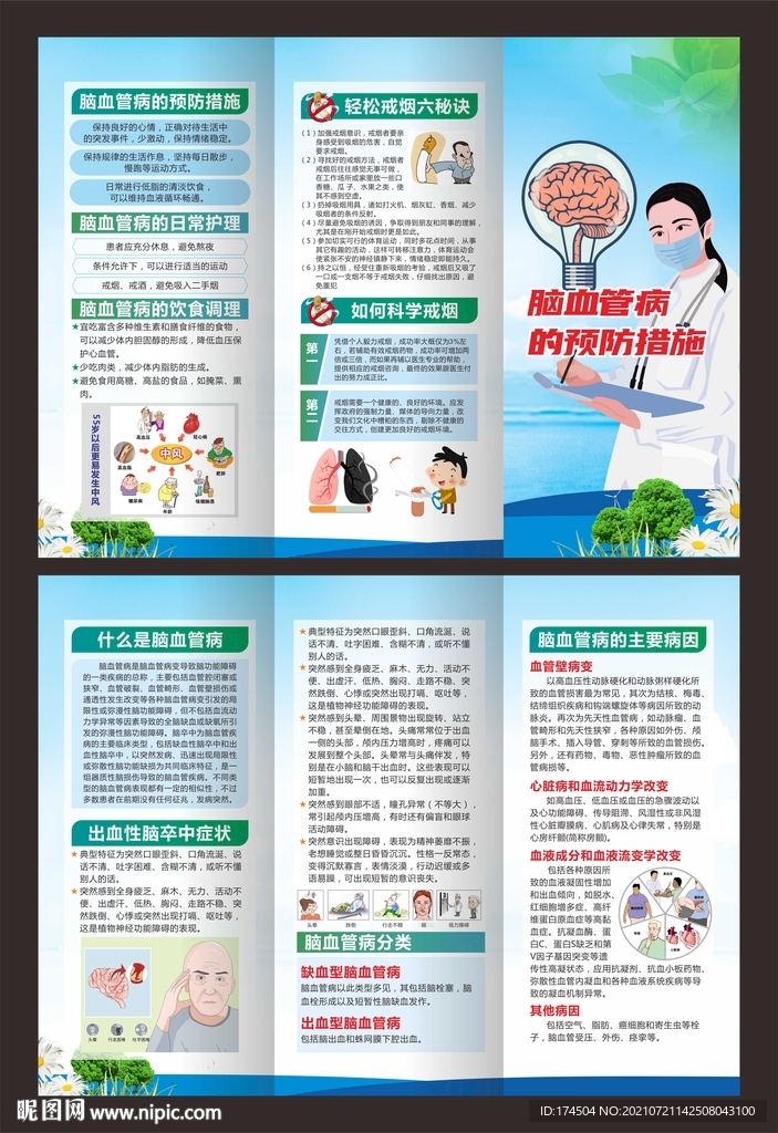 脑血管病的预防措施三折页
