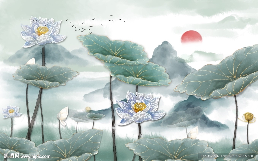 新中式电视背景墙