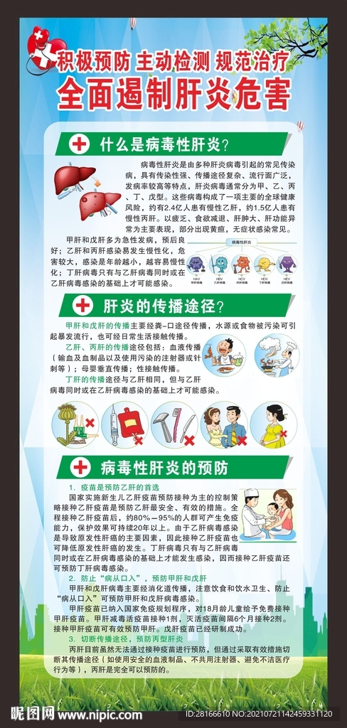 预防肝炎展架