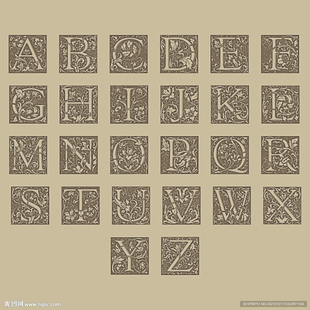 欧式字母花纹