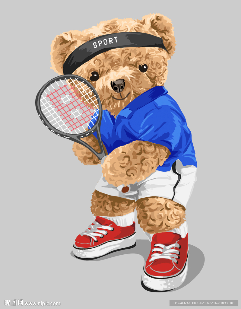 网球羽毛球小熊