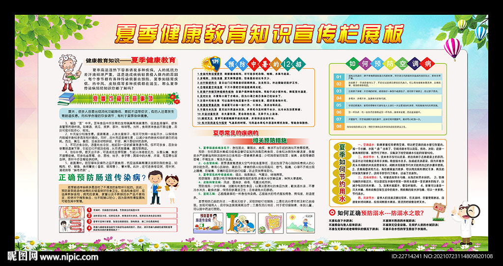 健康教育知识宣传栏 夏季篇