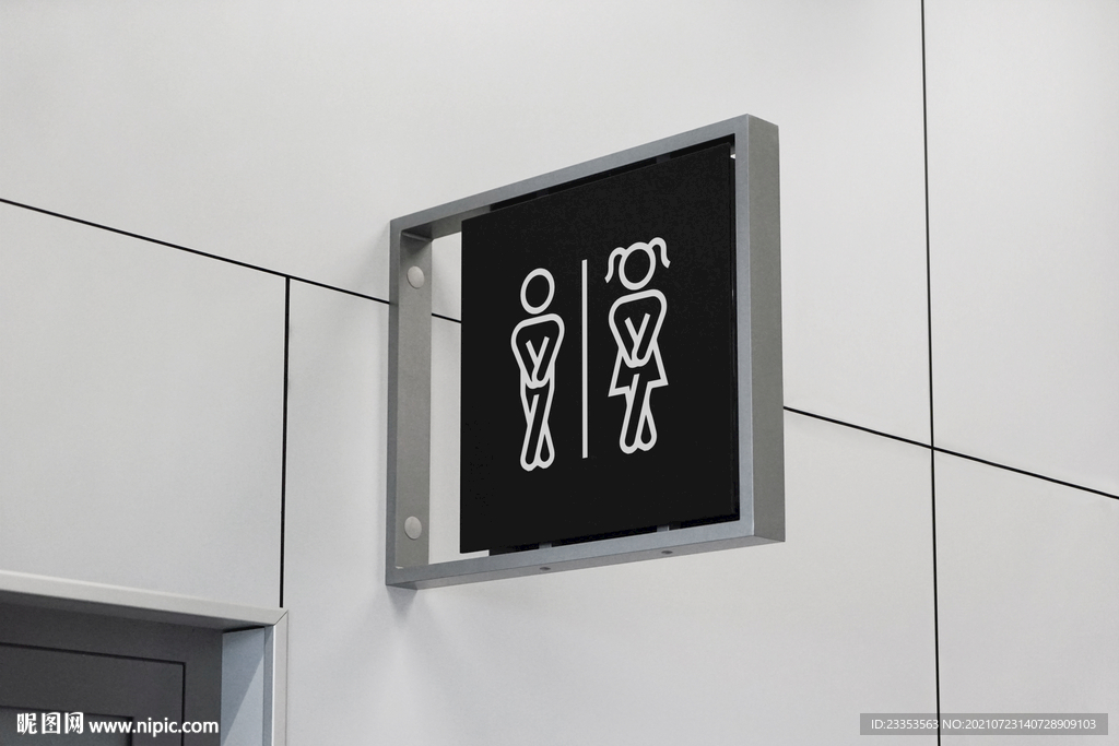 厕所导视标牌贴图 样机室内效果