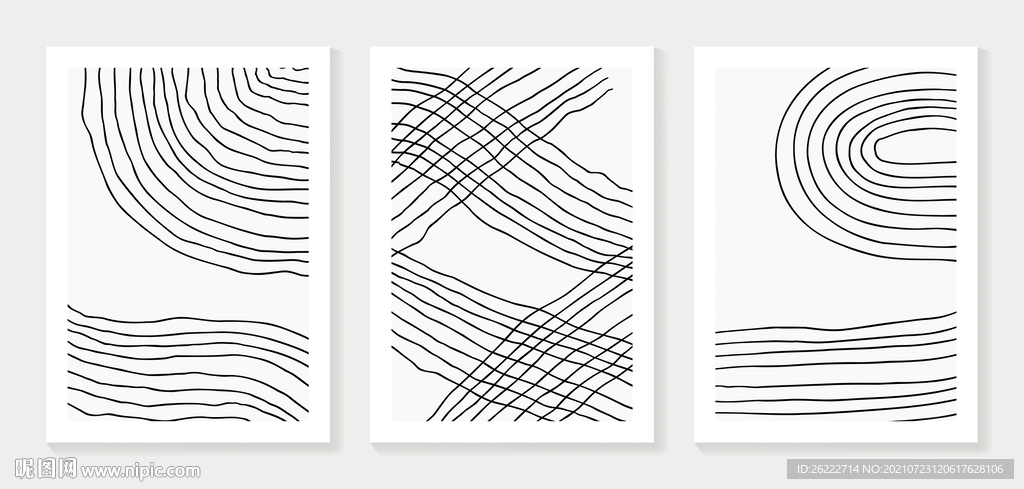 黑白线条装饰画