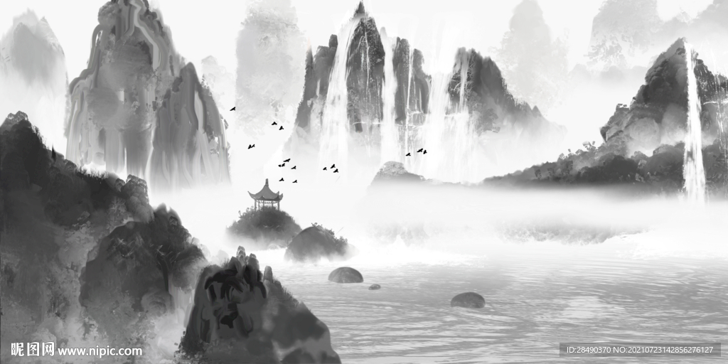 水墨山水画
