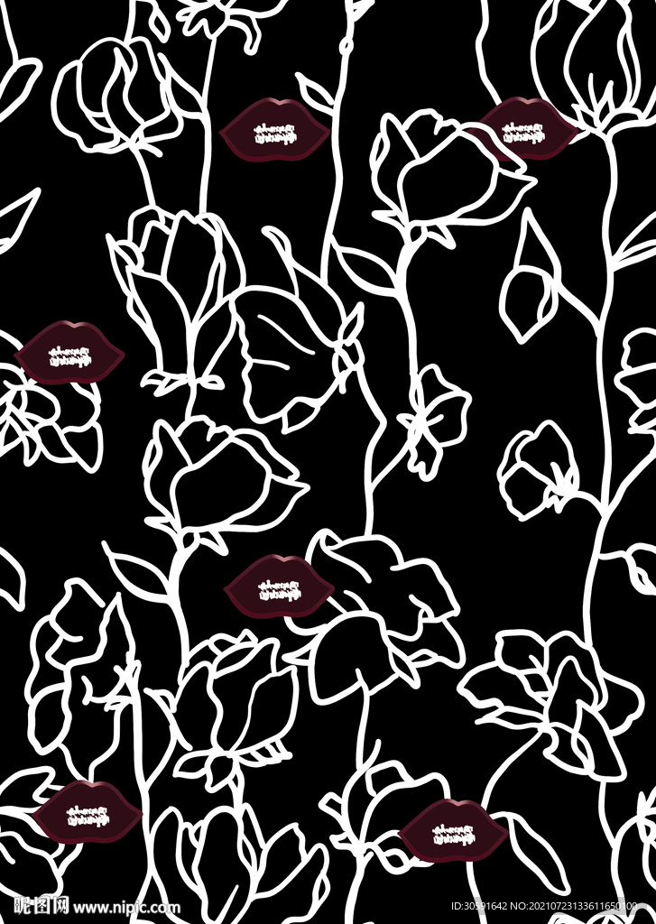 数码印花  手绘花   小碎花