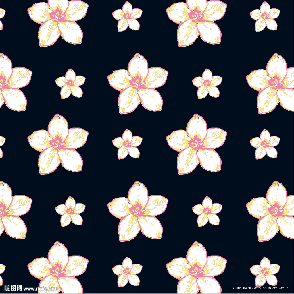 白色花朵玉兰花型图案