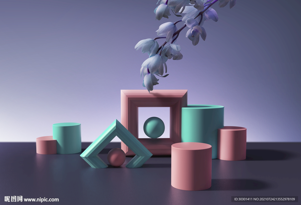 C4D展台活动海报背景PSD