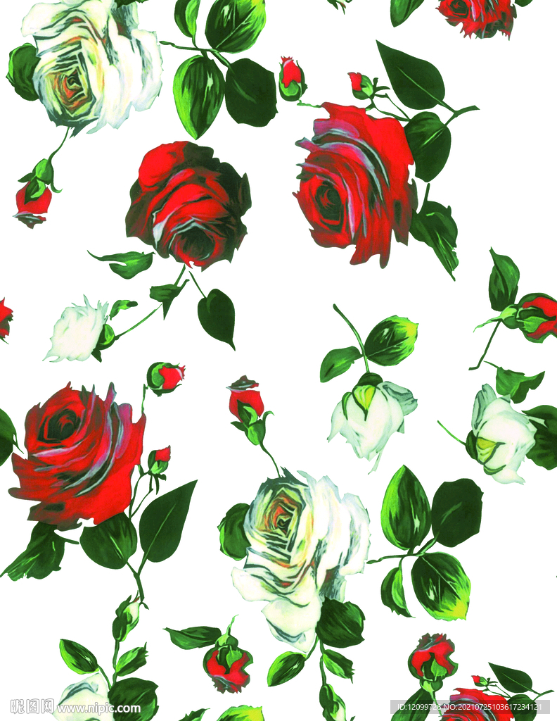 手绘玫瑰大牌印花