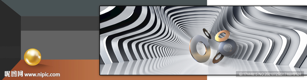 抽象组合立体空间装饰画