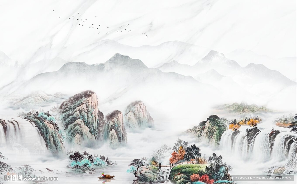 新中式电视背景墙