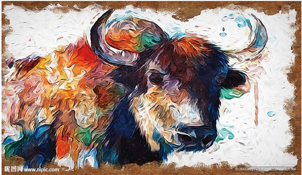 油画牛