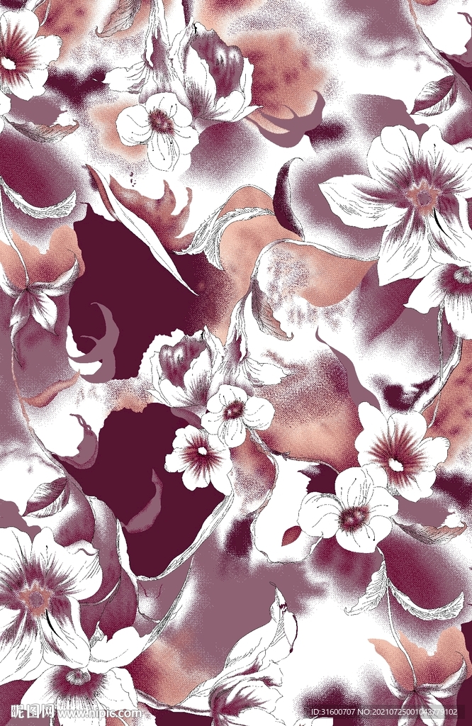 渐变底纹大花朵