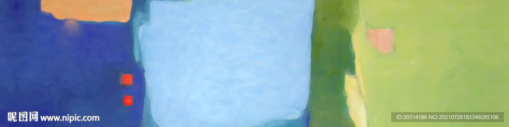 酒店抽象色块画