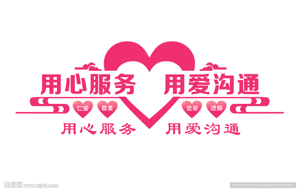 用心服务用爱沟通形象墙