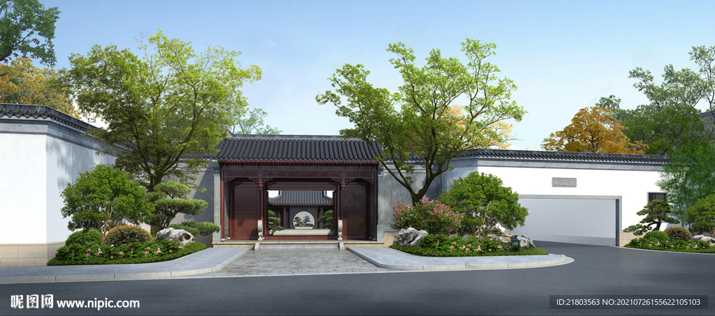 景观效果图古建效果图中式效果图