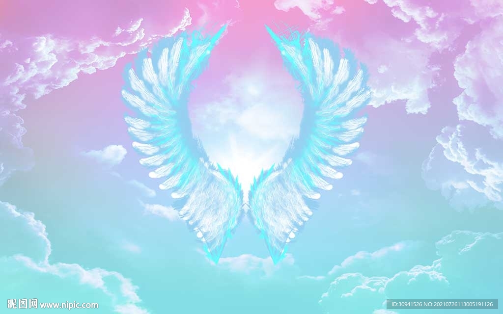 网红拍照梦幻翅膀背景墙