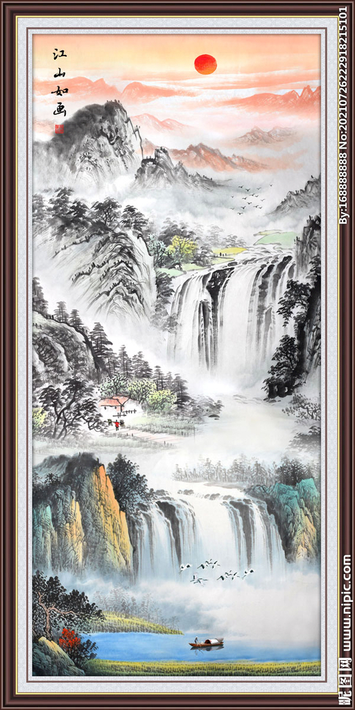 国画江山如画山水装饰画