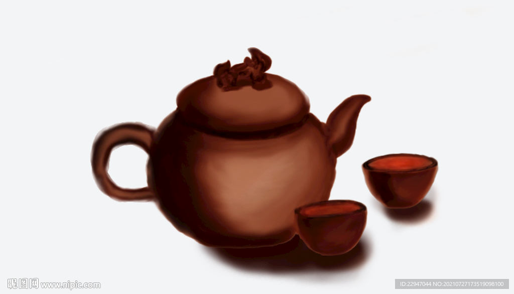 紫砂茶壶插画