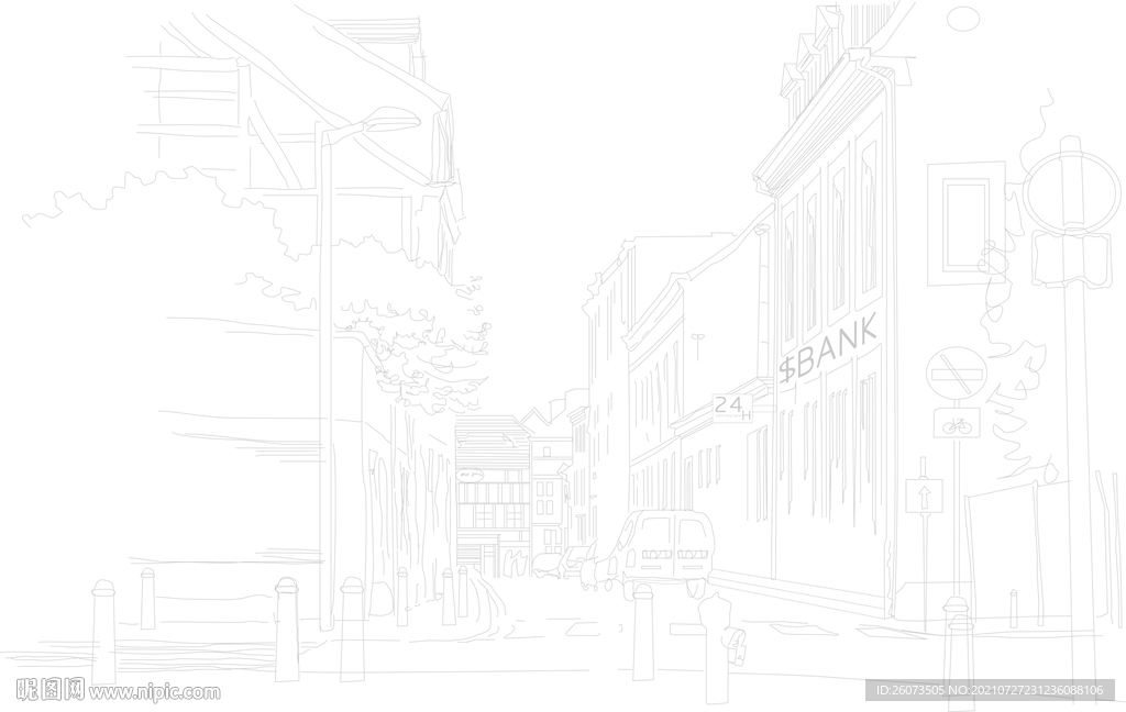 线描街道