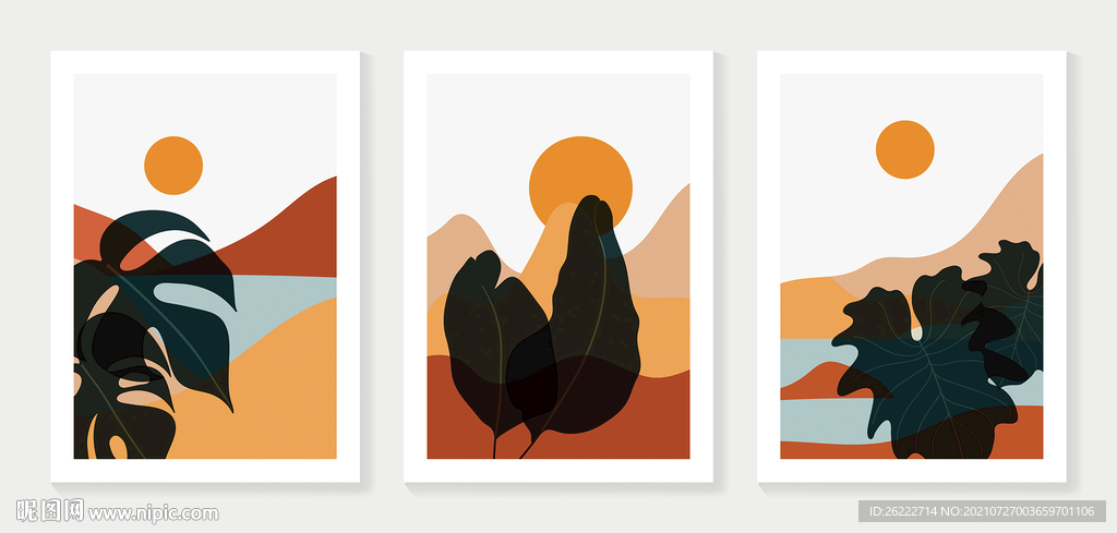 植物山脉装饰画