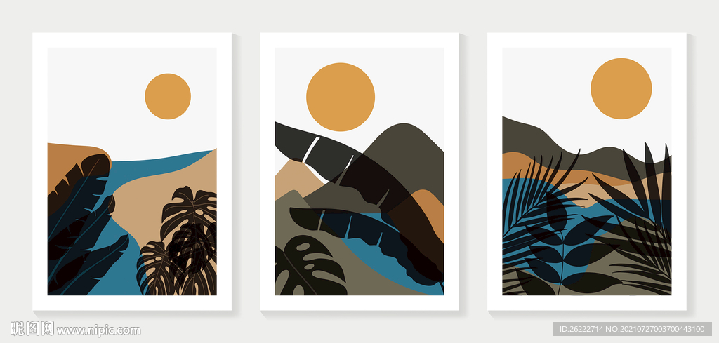 植物山脉装饰画