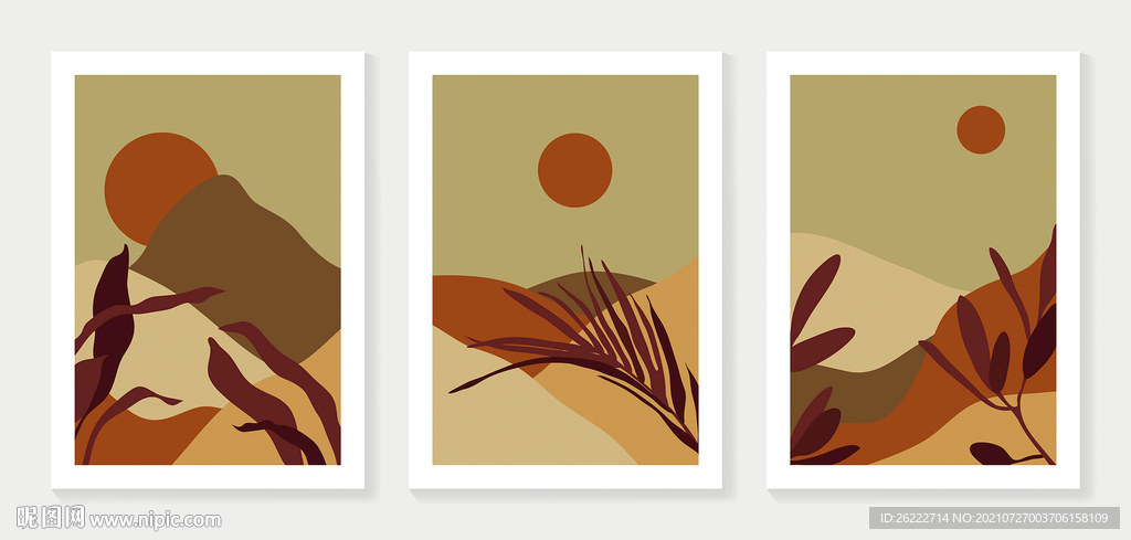 植物山脉装饰画