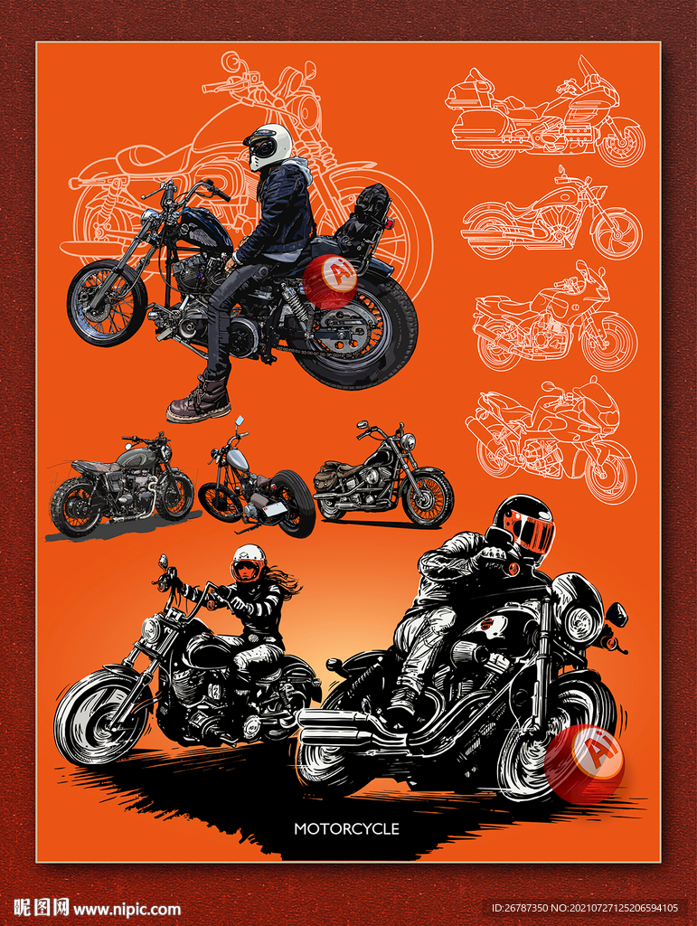 矢量摩托骑行文化系列