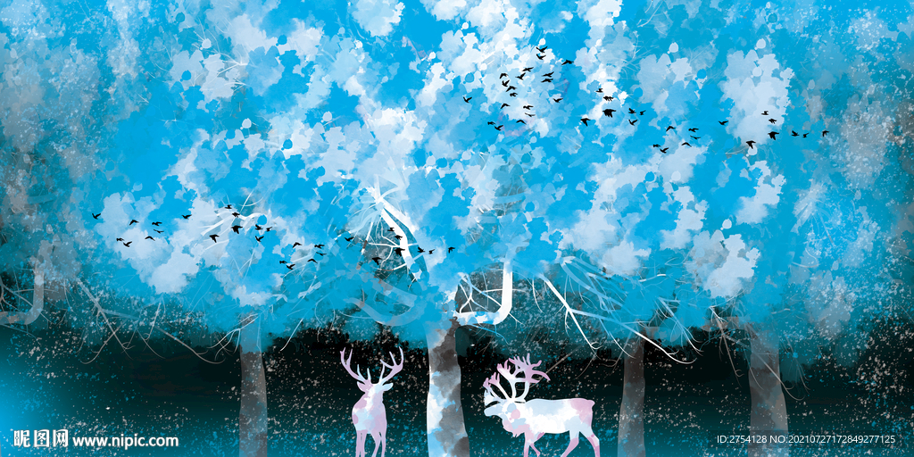 晶瓷画 树林风 彩绘