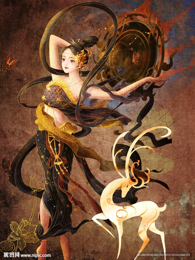 敦煌仙女插画