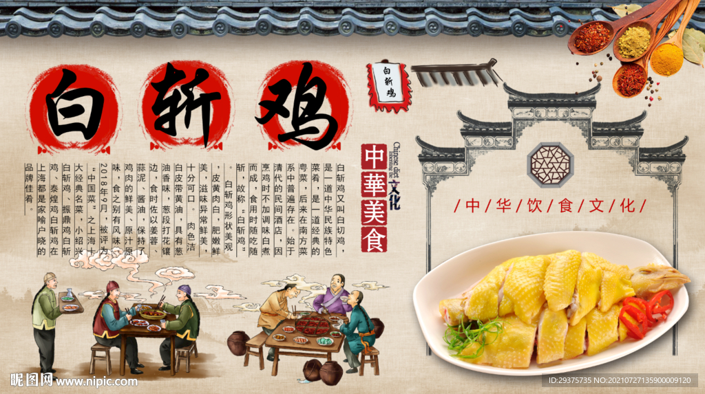 白斩鸡工装背景墙