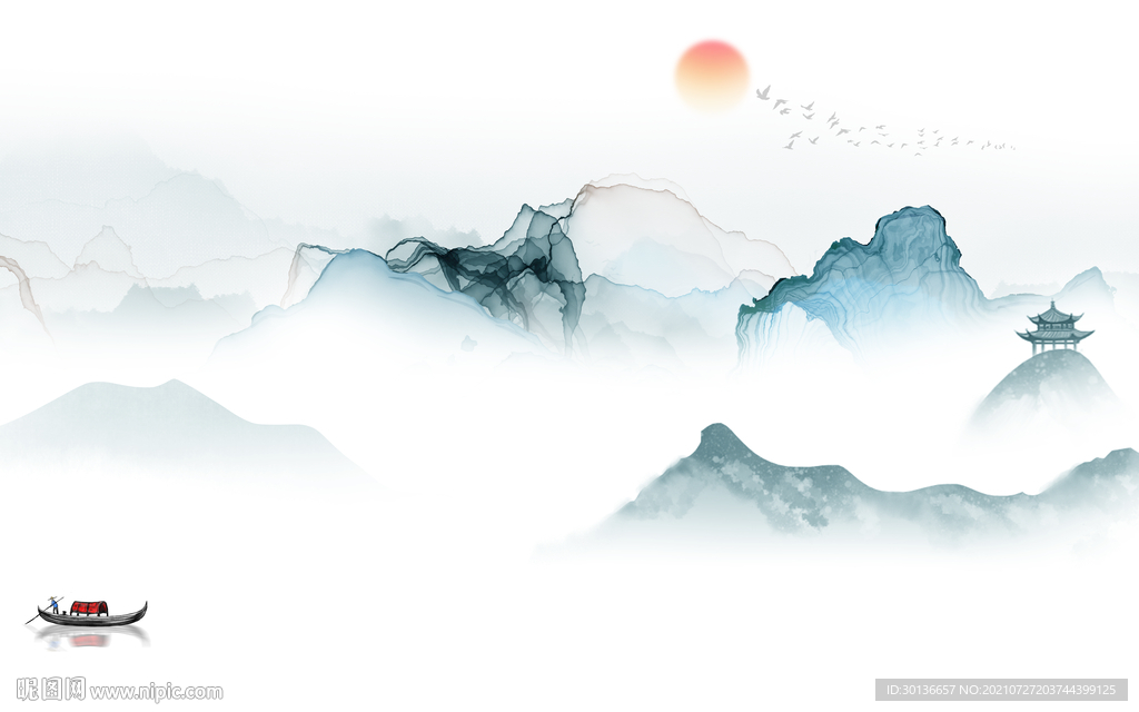 人气新山水画 TIF文件分层