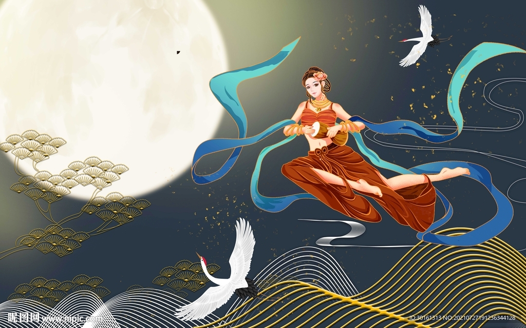 敦煌飞天仙女壁画