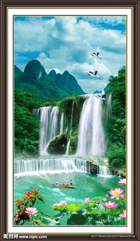 竖幅山水画