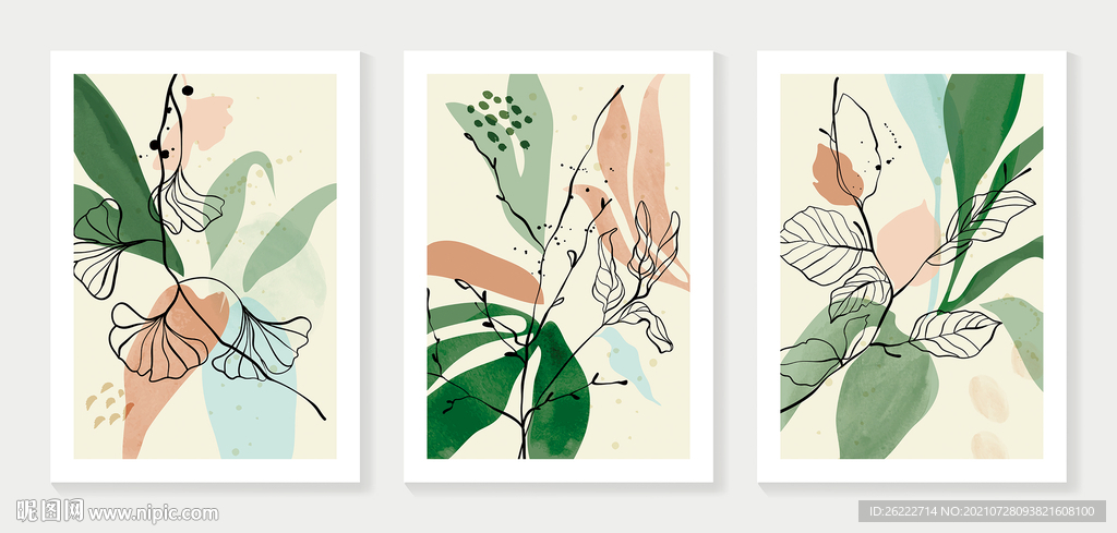 抽象植物装饰画