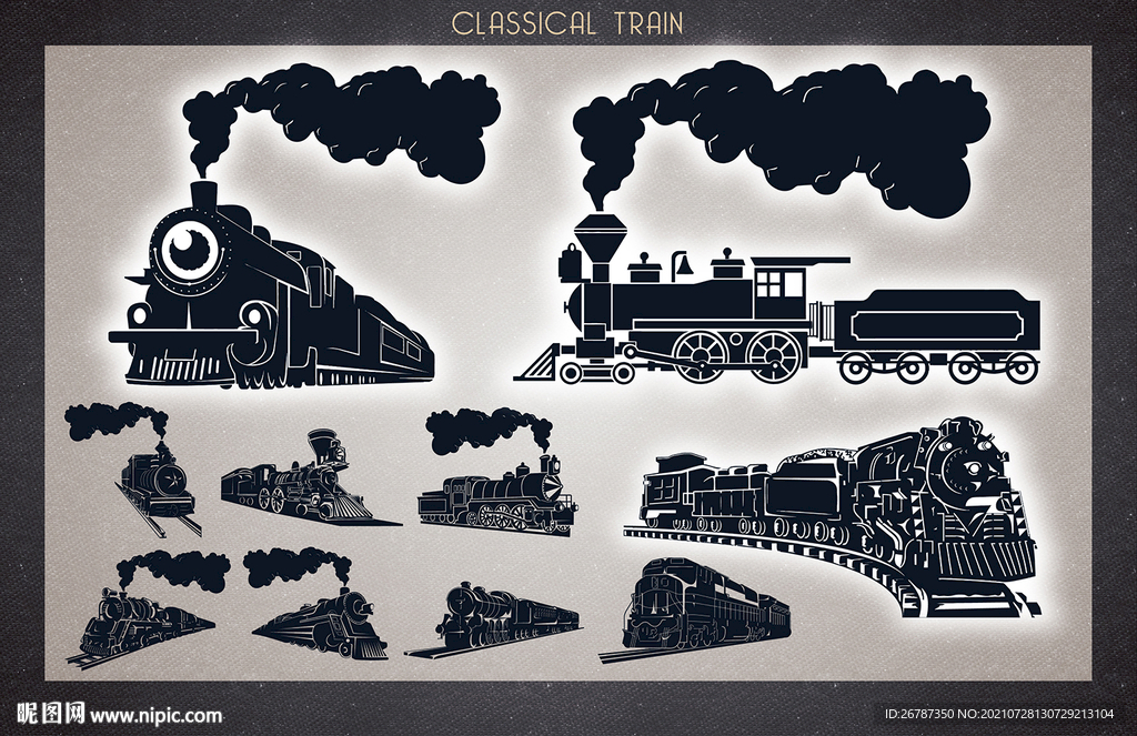 矢量复古火车系列
