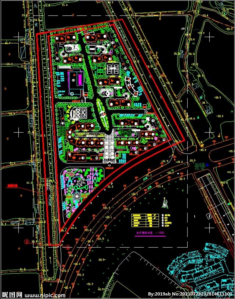 小区总平面CAD规划景观图