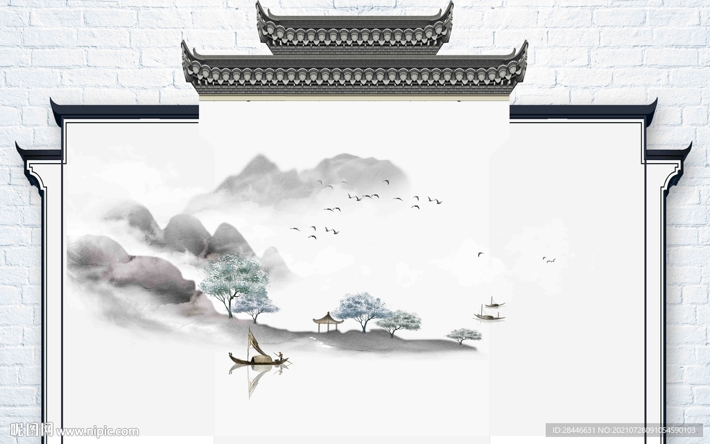 新中式背景墙