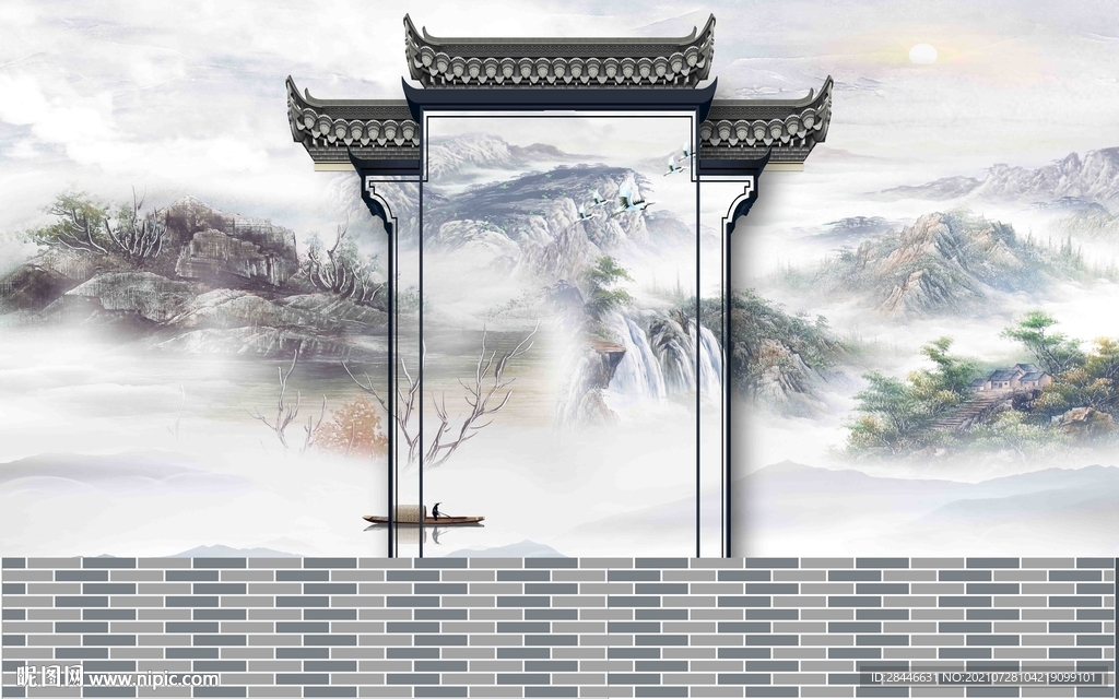 新中式背景墙
