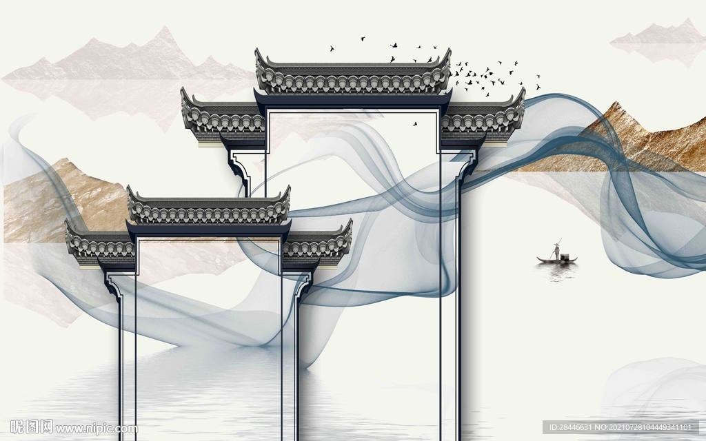 新中式背景墙