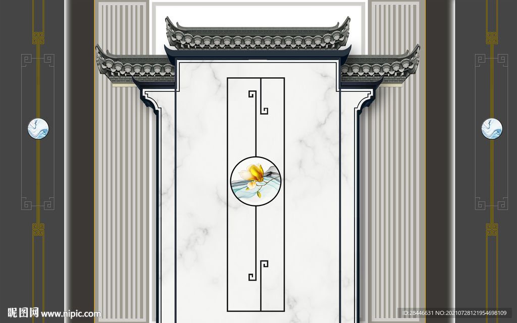 新中式背景墙