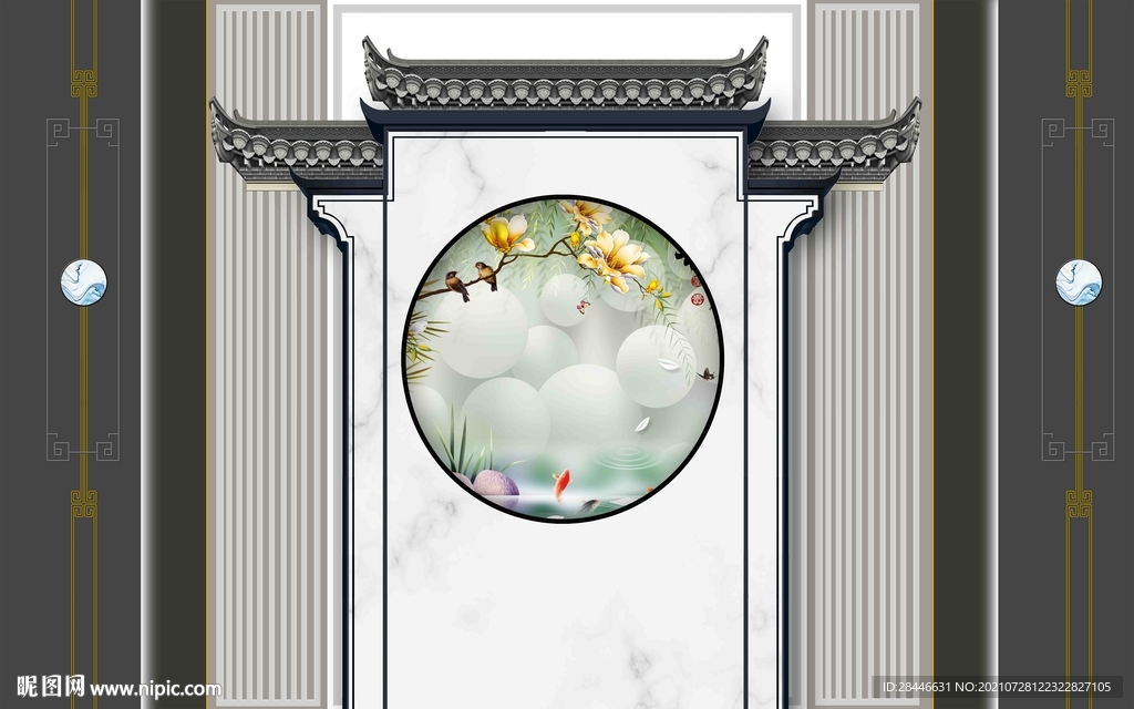新中式背景墙