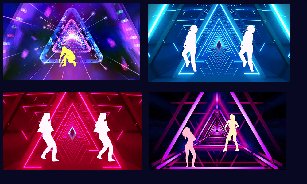 亮化设计动态素材卡通跳舞