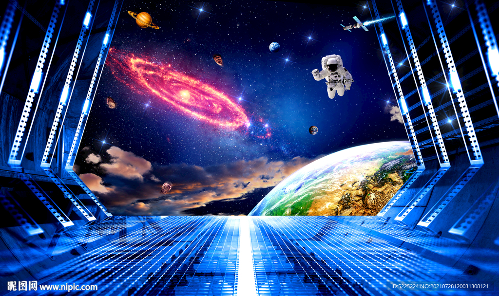 科幻星空背景墙