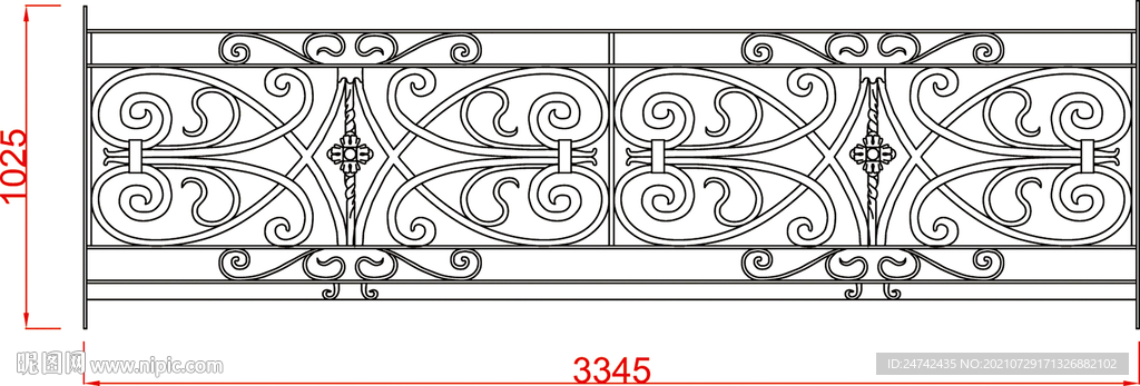 欧式铁艺花纹雕刻描边路径