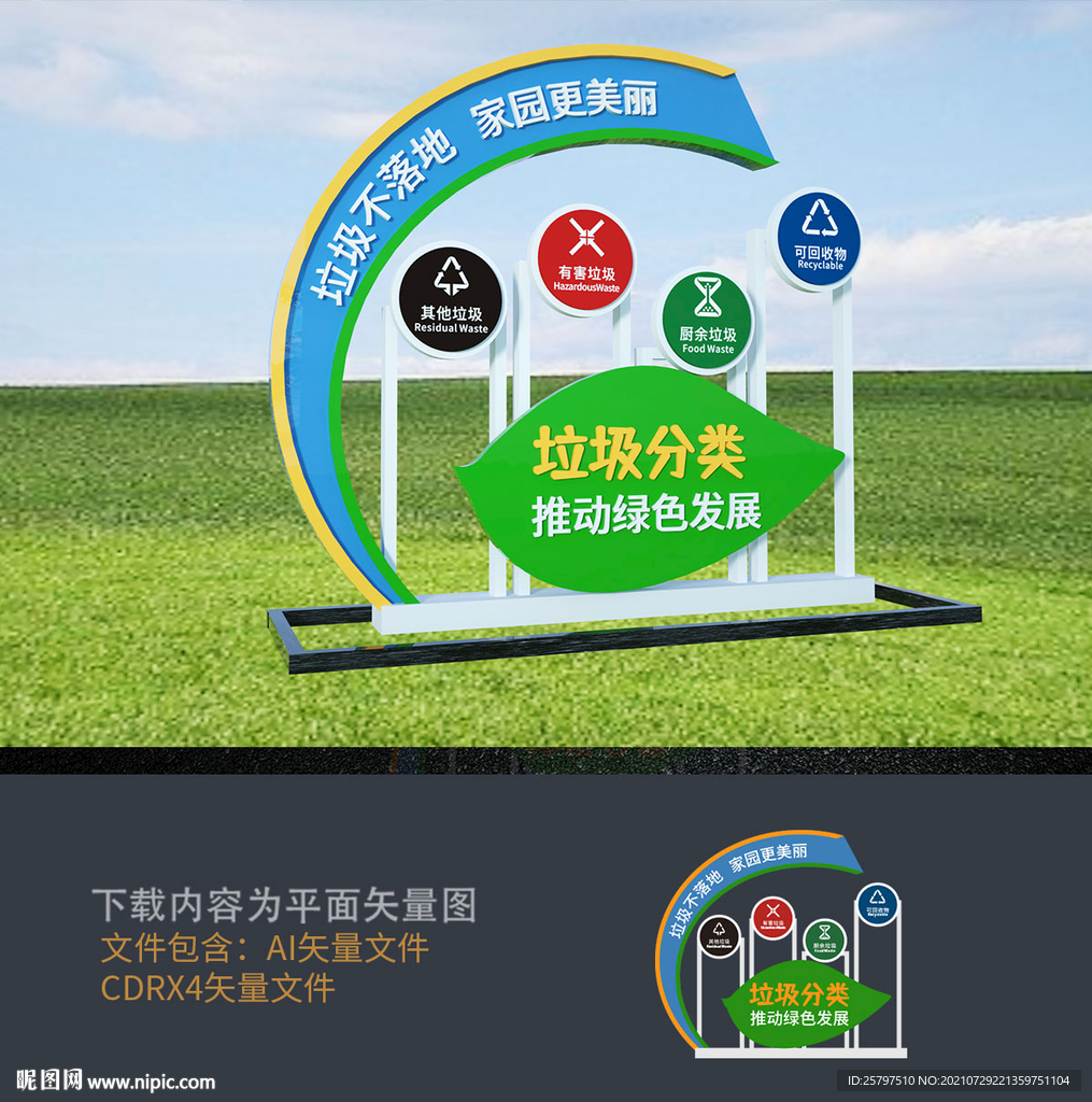 垃圾分类雕塑