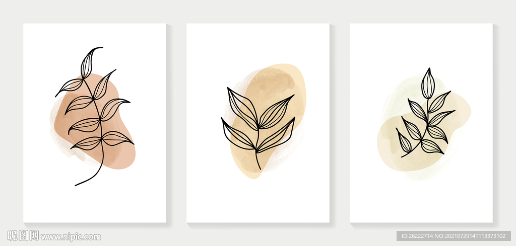 简约植物叶子装饰画