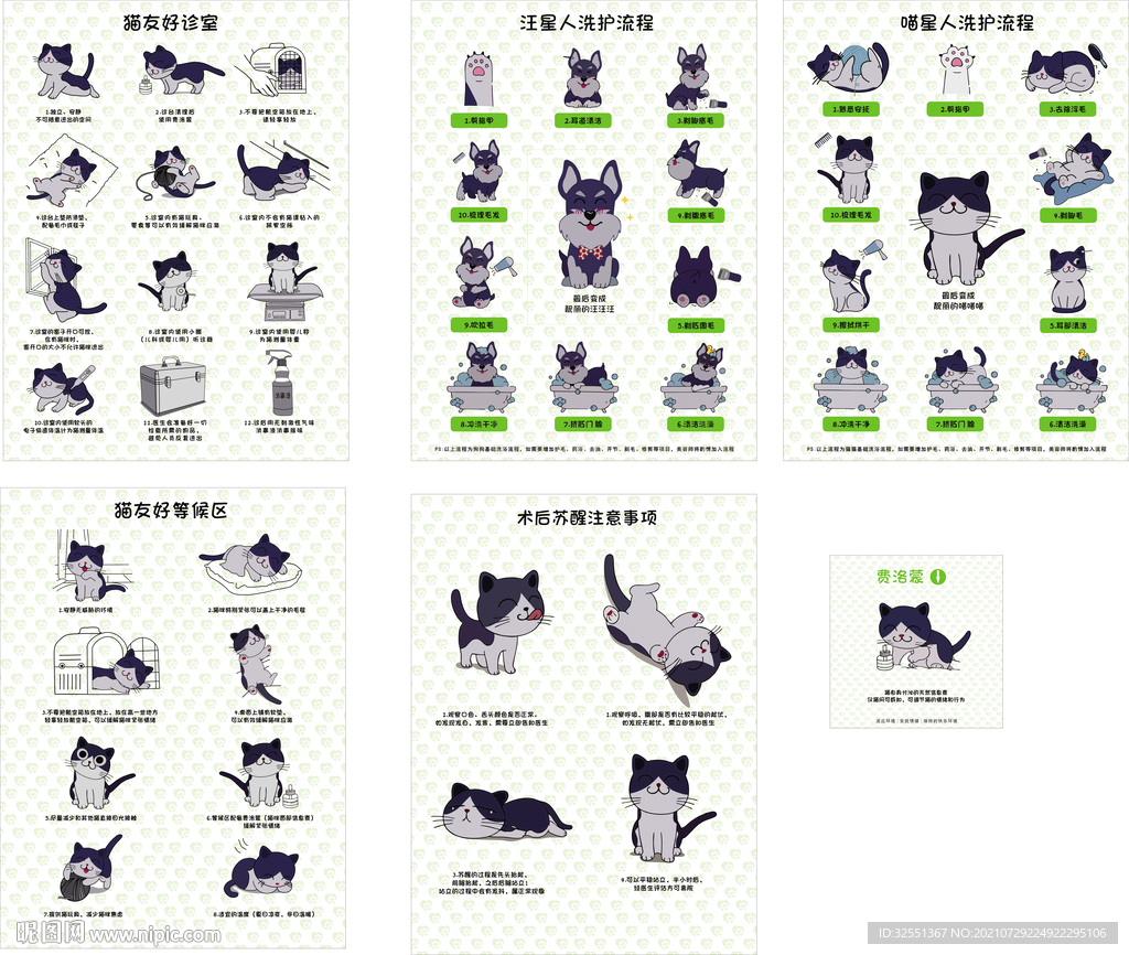 宠物洗浴插画图
